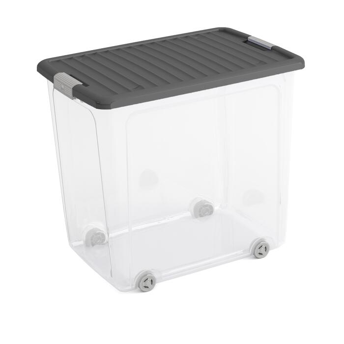 Aufbewahrung 'W Box XL' transparent/grau 39 x 56,5 x 51,5 cm mit Deckel