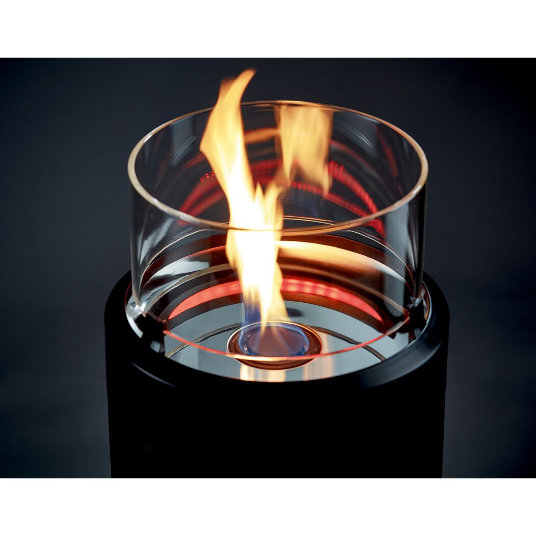 Gas-Feuerstelle 'Nova LED L' mit Schutzhülle, schwarz, Ø 36 x 102 cm