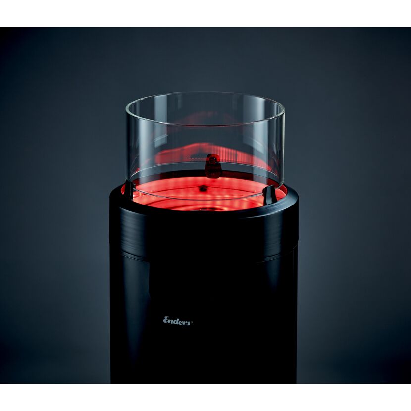 Gas-Feuerstelle 'Nova LED L' mit Schutzhülle, schwarz, Ø 36 x 102 cm