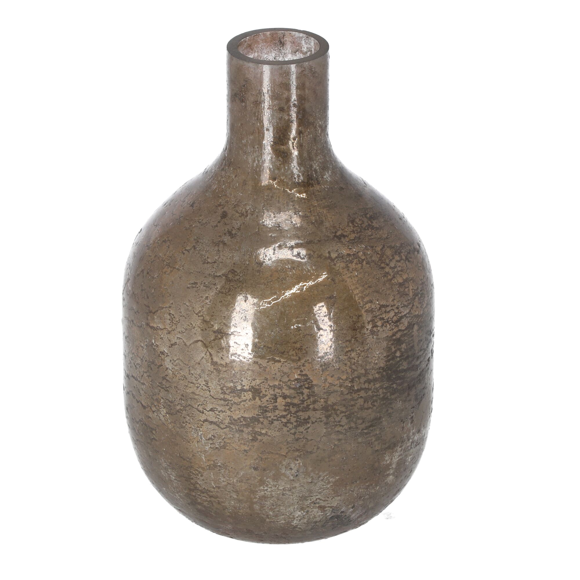 Goldene Vase auf weißem Hintergrund.