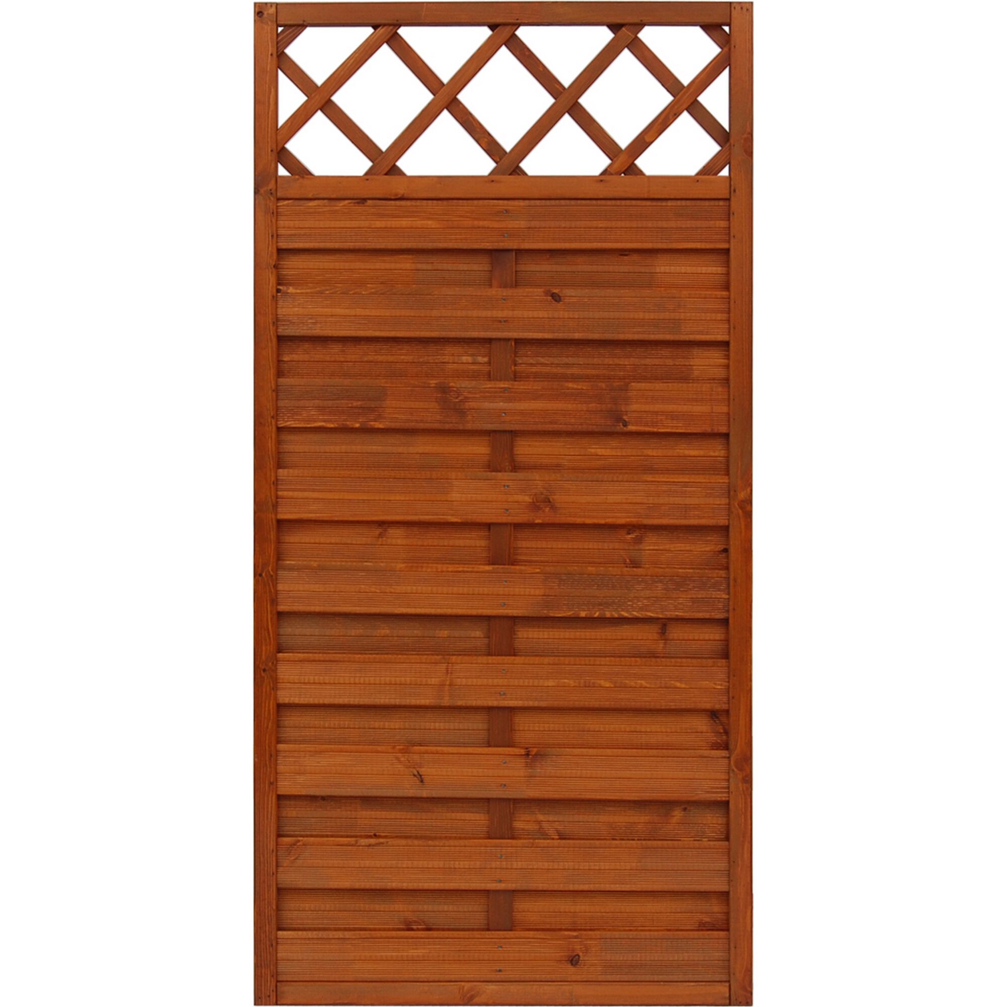 Braunes Halbelement Hamburg mit Kreuzgitter