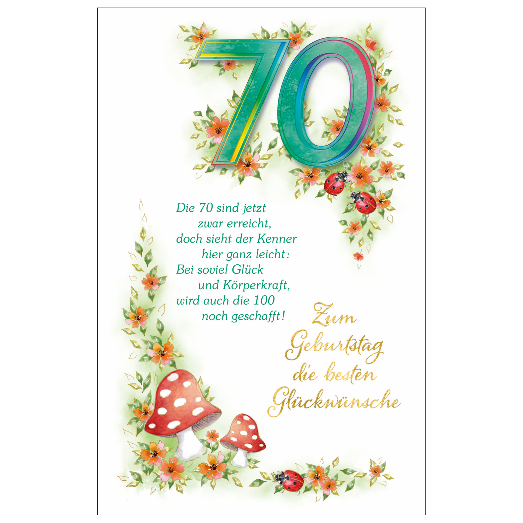 Grußkarte Geburtstag '70 Blumenranke' + product picture