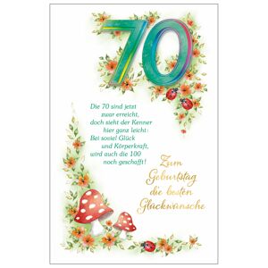 Grußkarte Geburtstag '70 Blumenranke'