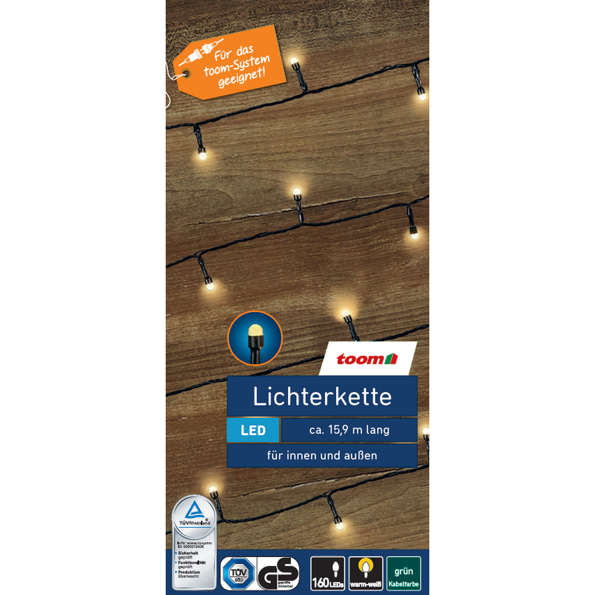 LED-Lichterkette 160 LEDs warmweiß 1590 cm + product picture