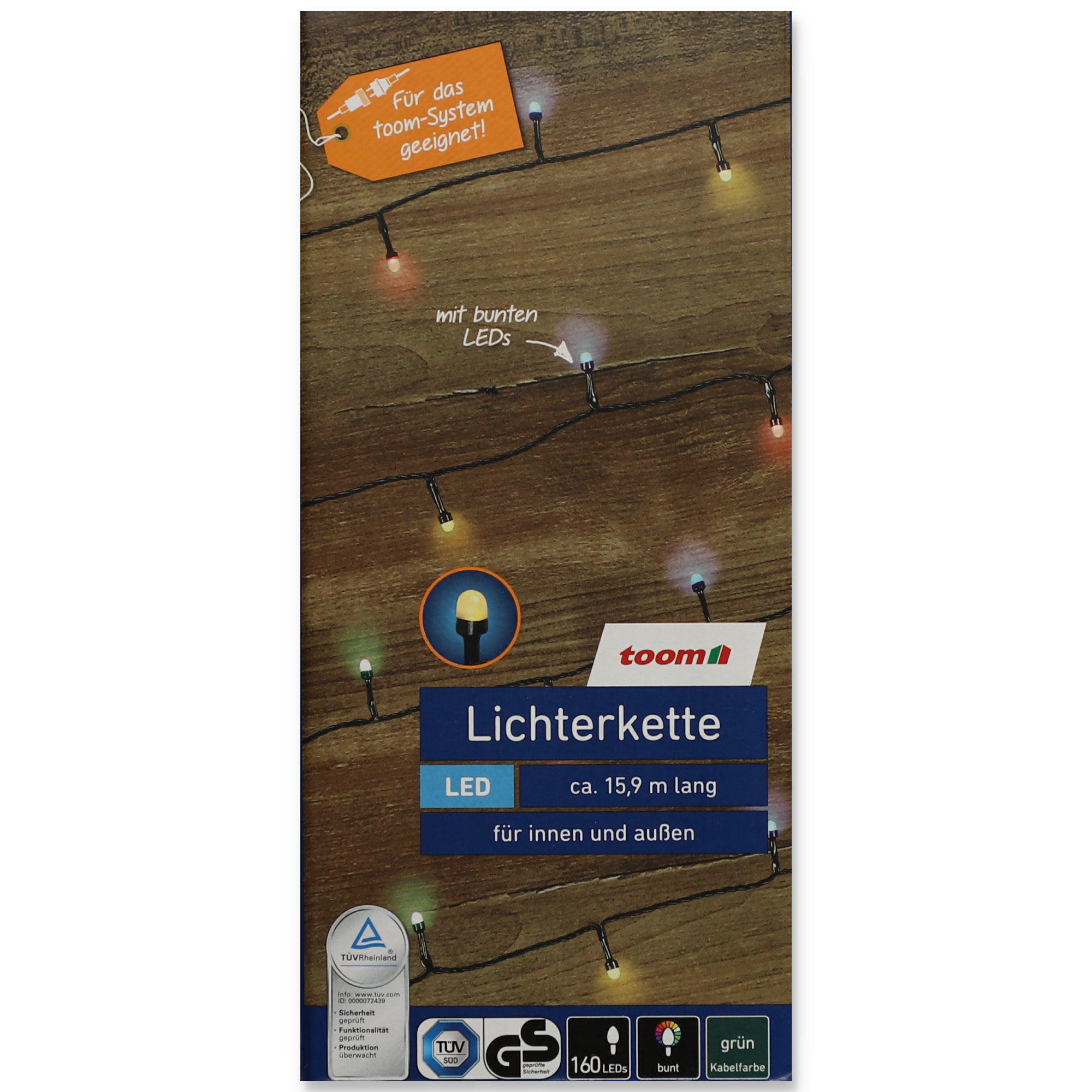 LED-Lichterkette 160 bunte LEDs, 15,9 m + product picture