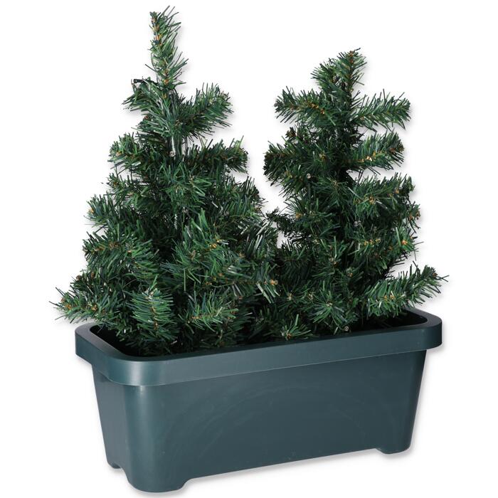 Künstliche Weihnachtsbäume im Kasten grün 50 cm, 2erSet