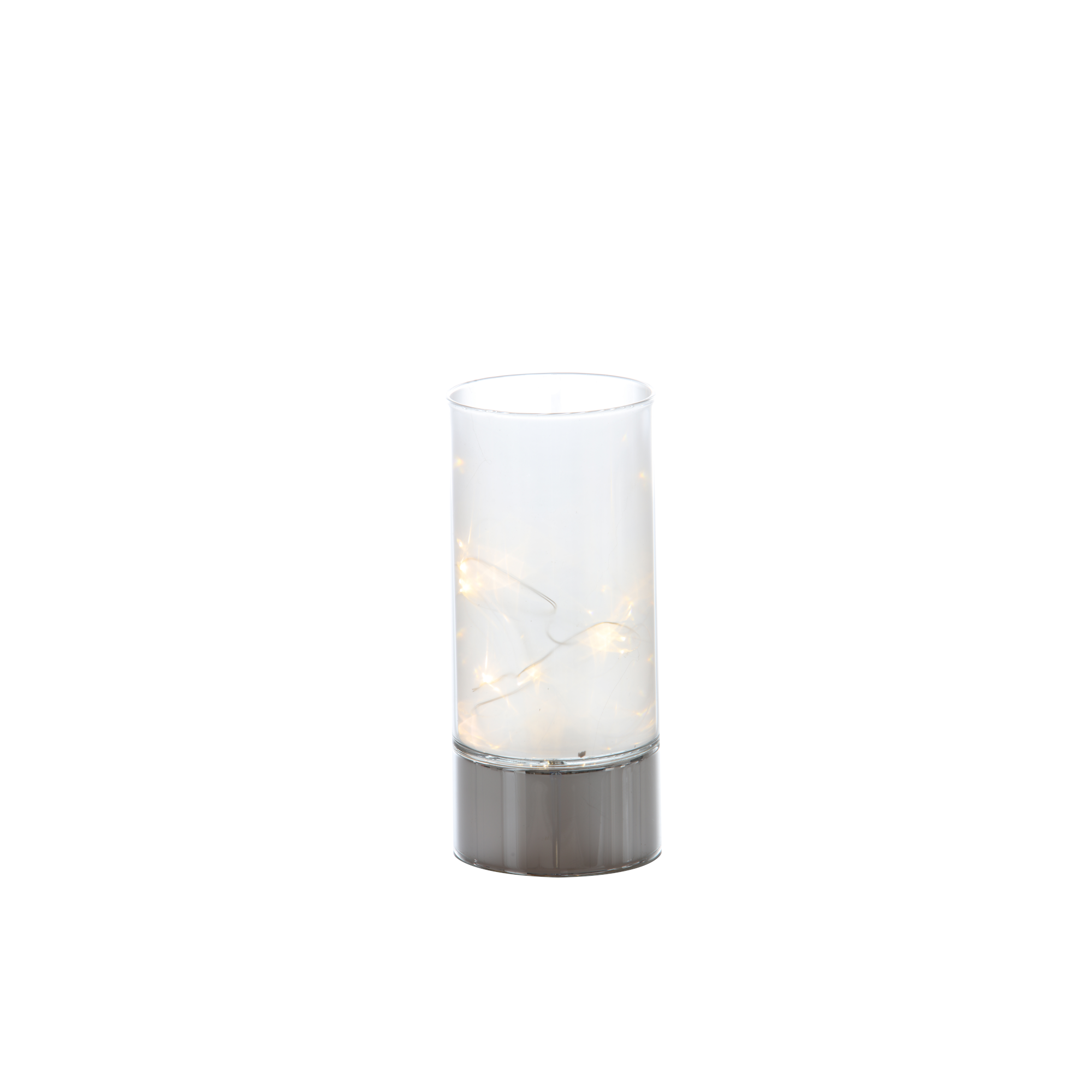 LED-Dekoglas mit Lichterkette 'Cara' weiß/silber Ø 9 x 20 cm + product picture