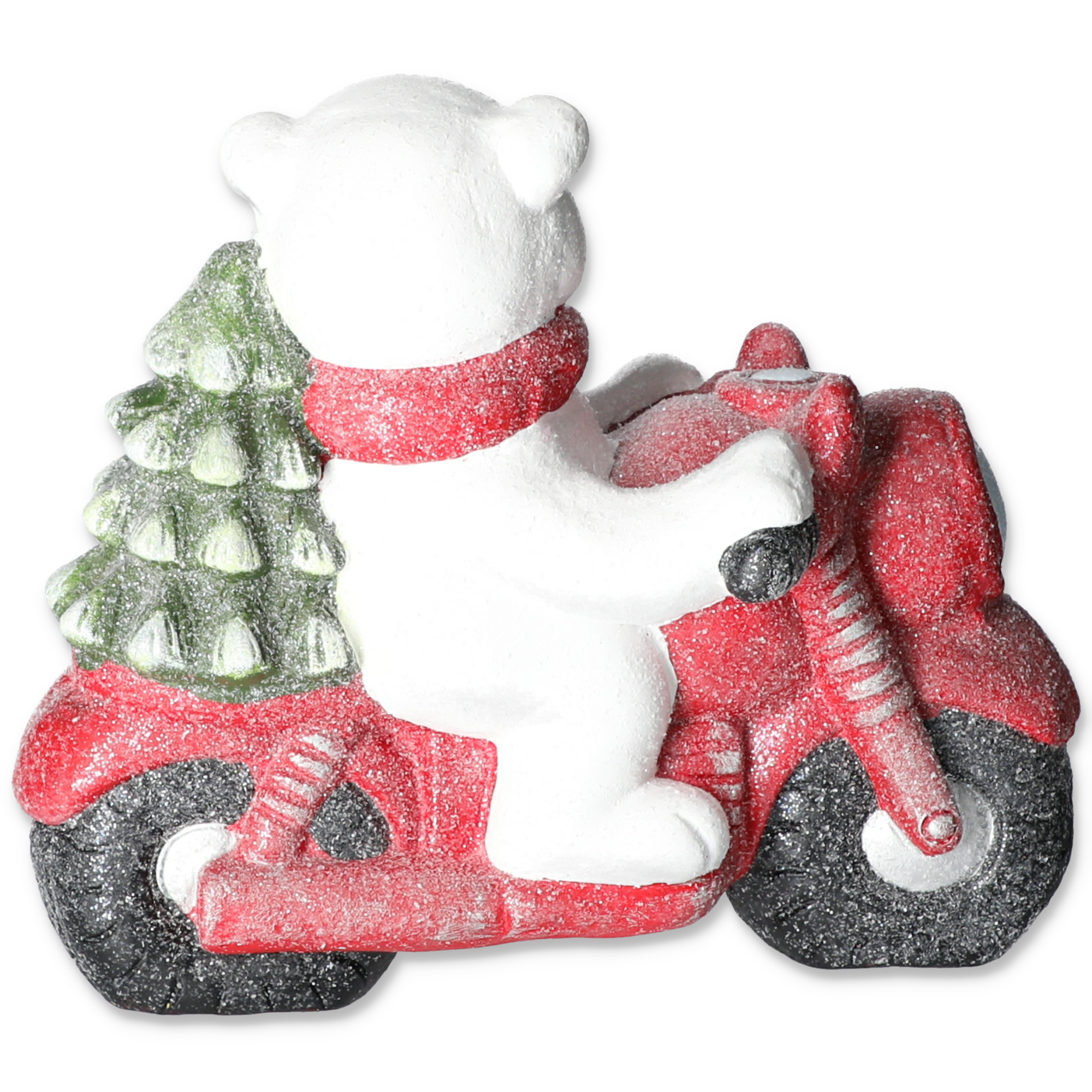 Weihnachtsfigur 'Eisbär mit Roller' mehrfarbig 33 cm + product picture