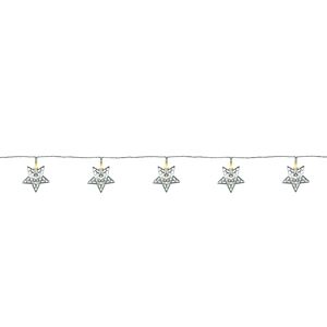 LED-Lichterkette 'Lilian' mit Sternen chromfarben 10 LEDs 210 cm