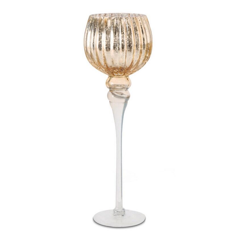 Glas-Windlicht 'Manou' goldfarben 40 cm
