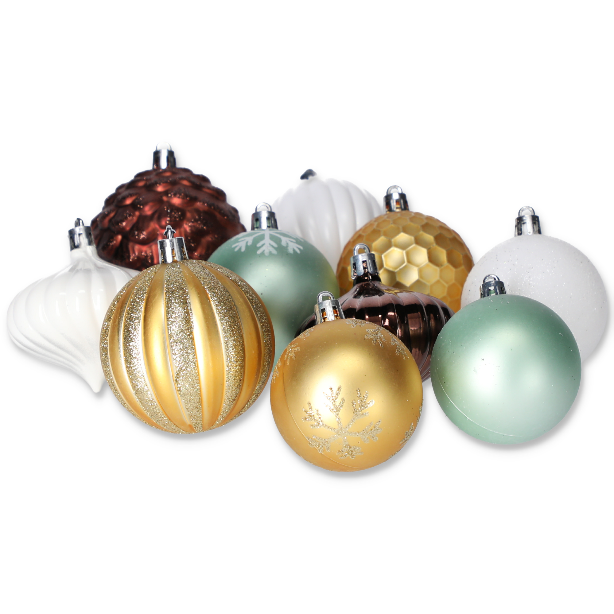 Christbaumkugeln mint/gold/kupfer/weiß, 60-teilig + product picture