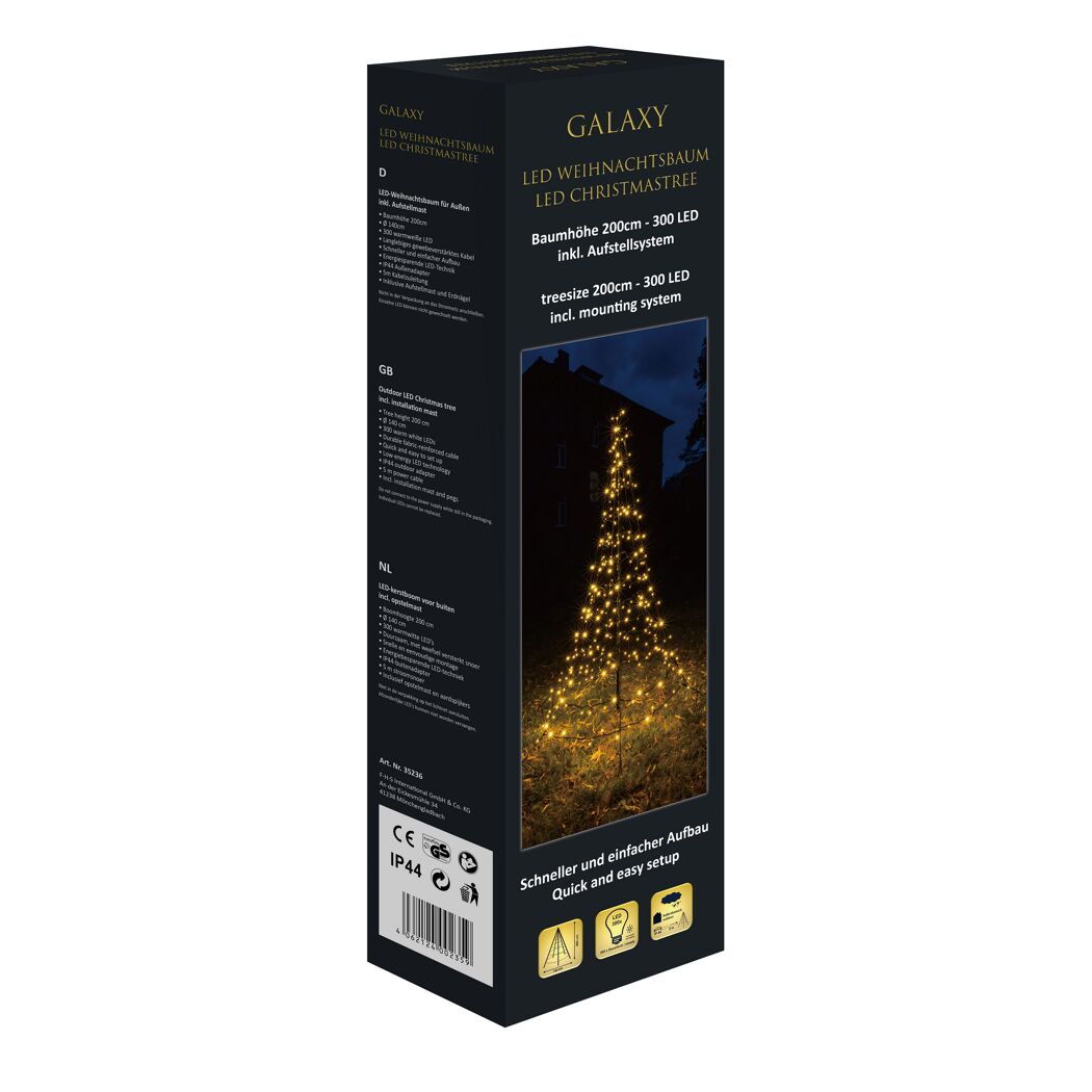 Beleuchteter LED-Weihnachtsbaum im Freien