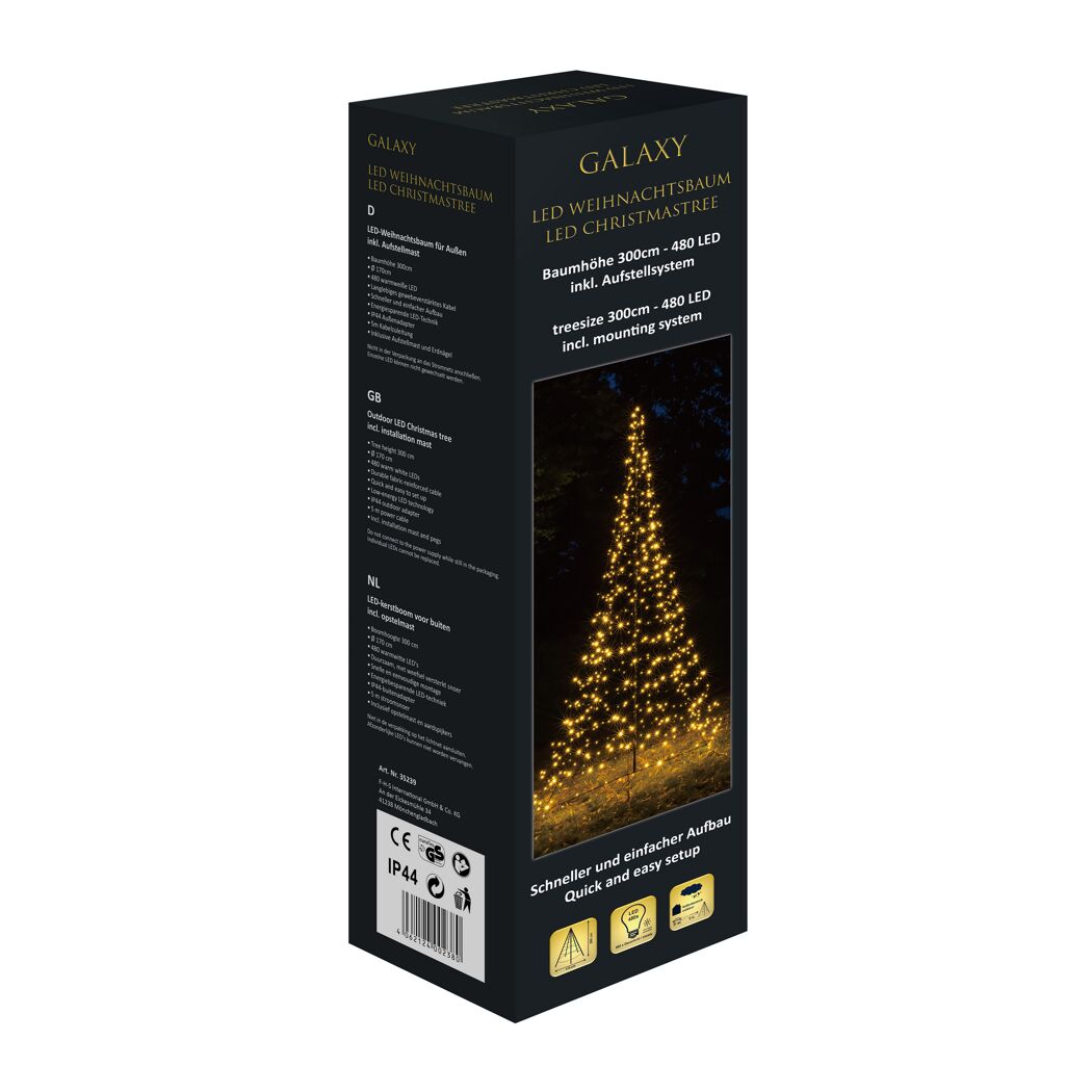 LED-Weihnachtsbaum im Freien mit 480 LEDs