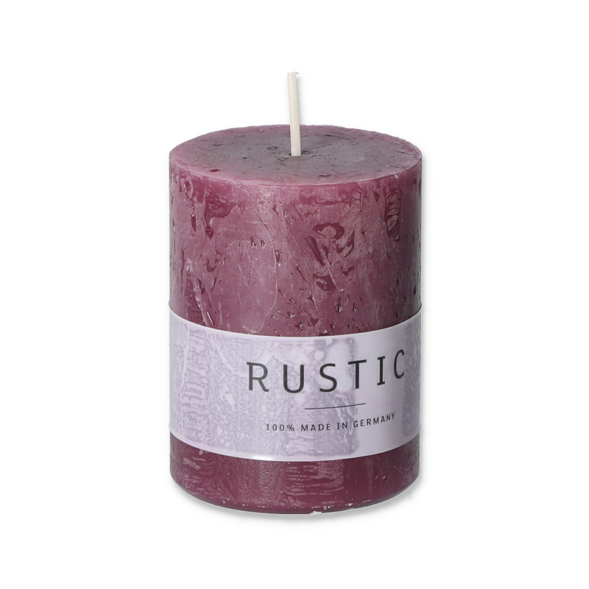 Stumpenkerze 'Rustic' violett Ø 6 x 8 cm + product picture