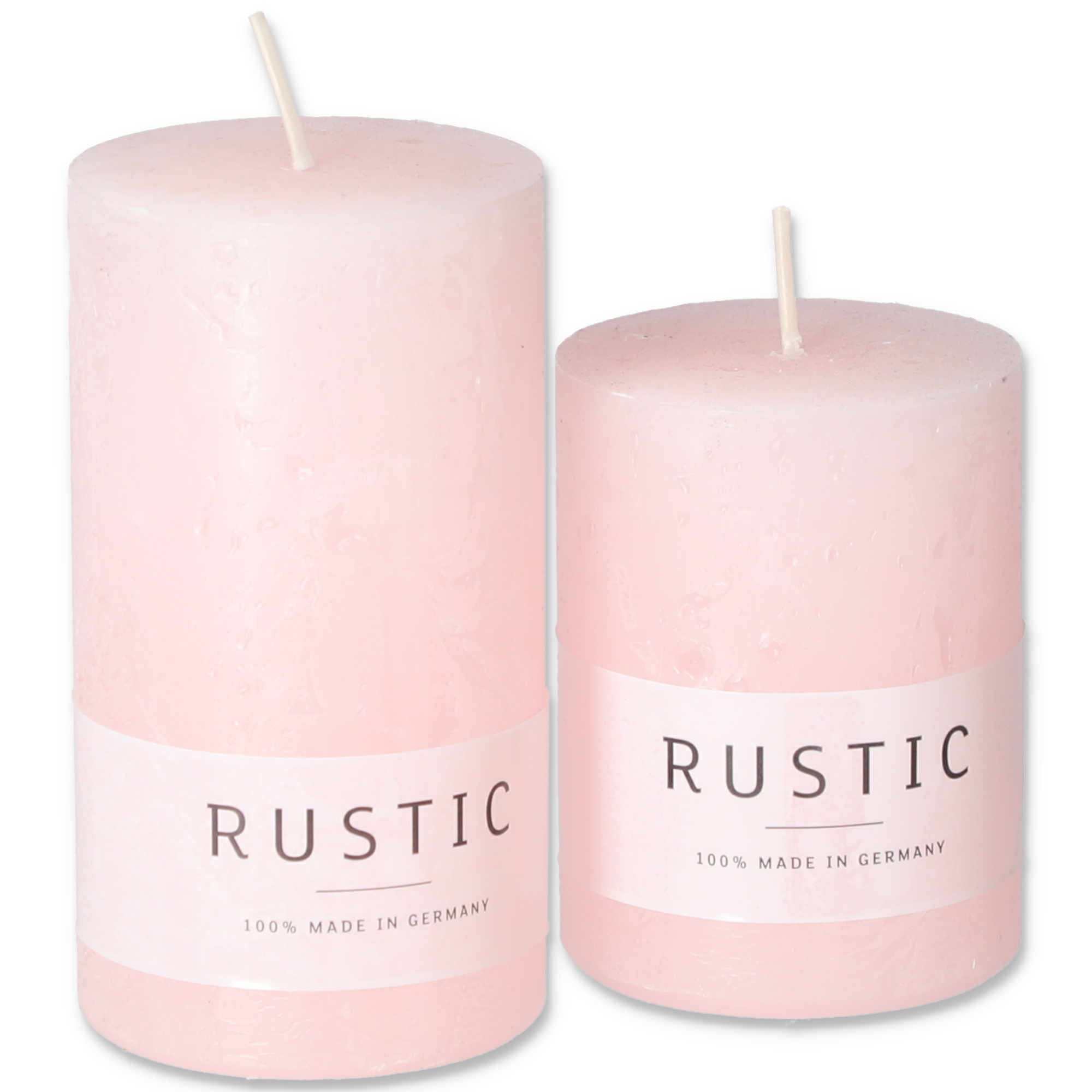 Stumpenkerze 'Rustic' rosa Ø 6 x 8 cm + product picture