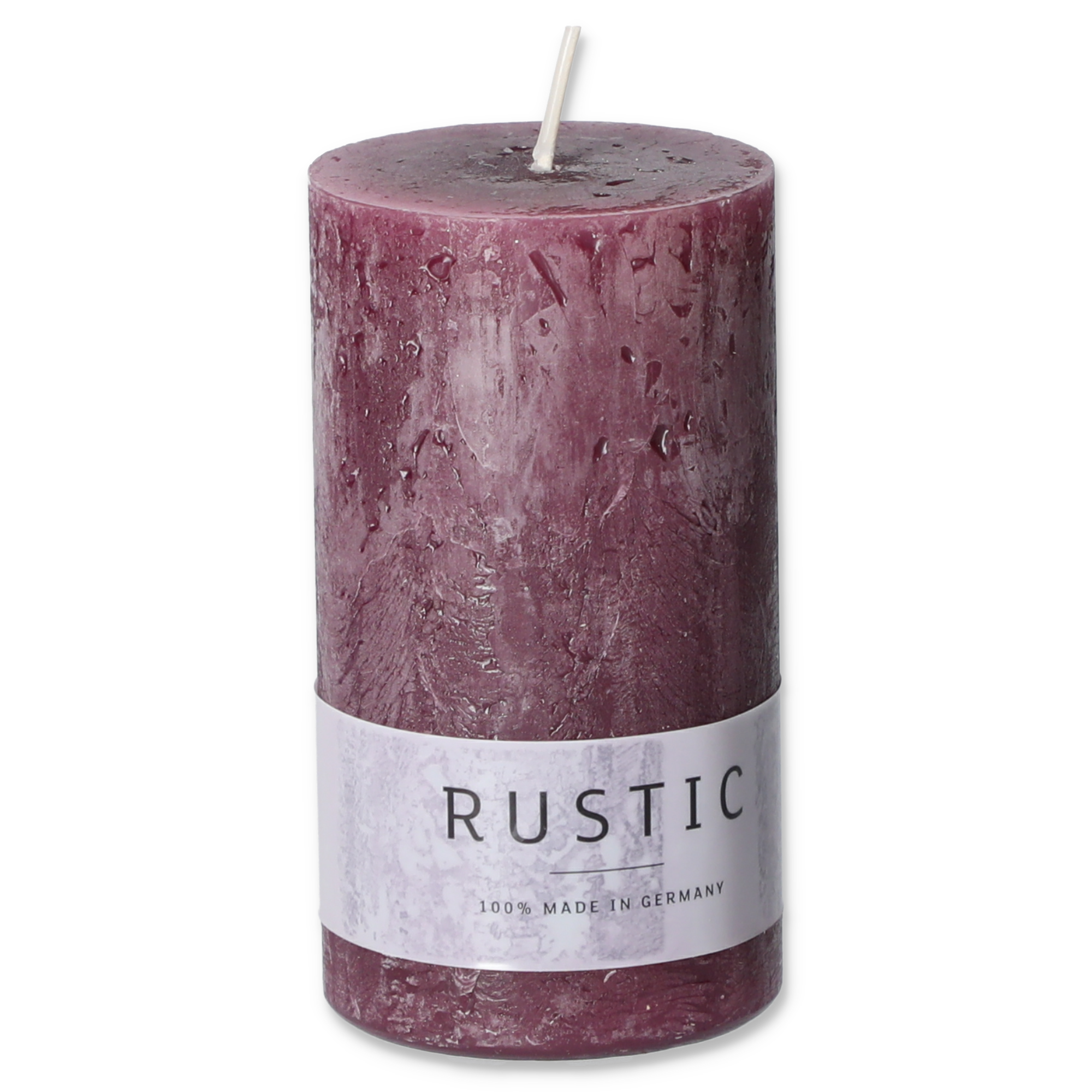 Stumpenkerze 'Rustic' violett Ø 6 x 11 cm + product picture
