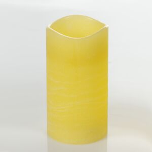 LED-Echtwachskerze 'Magna' gelb Ø 7,5 x 14 cm