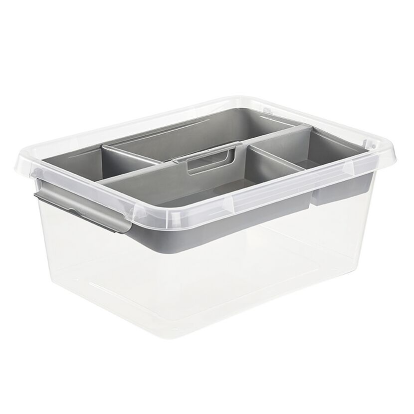 Transparente Aufbewahrungsbox 'Lara' mit Trennwänden