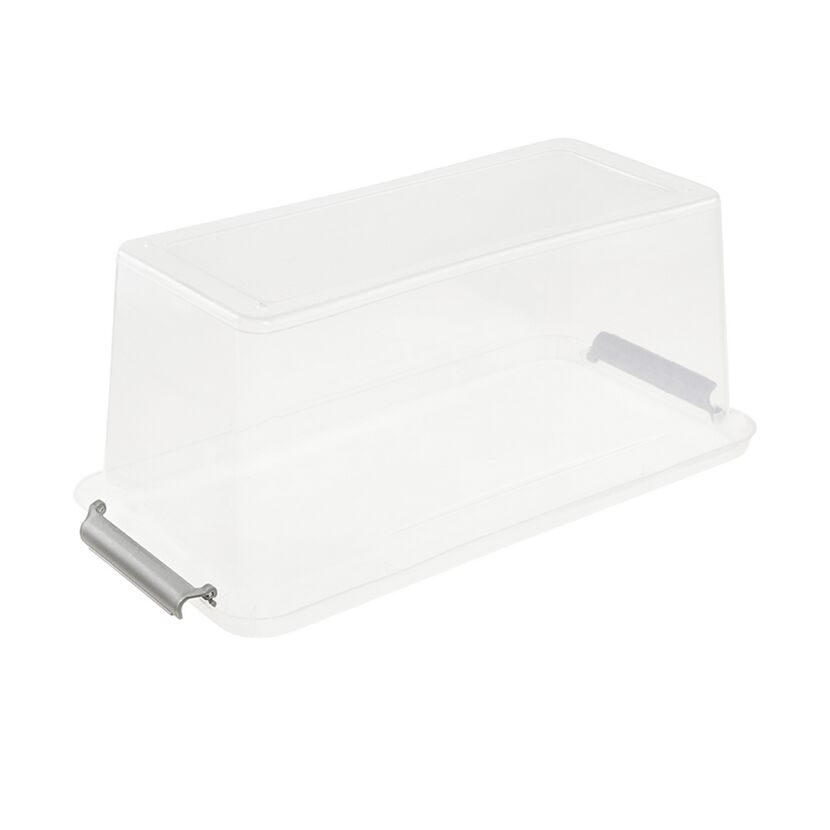 Transparente Aufbewahrungsbox mit Deckel und Griffen