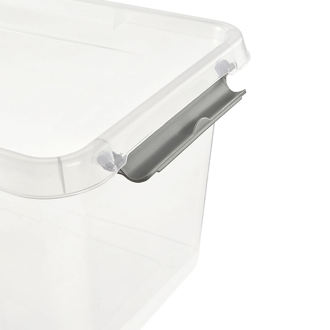 Detailansicht einer durchsichtigen Clipbox