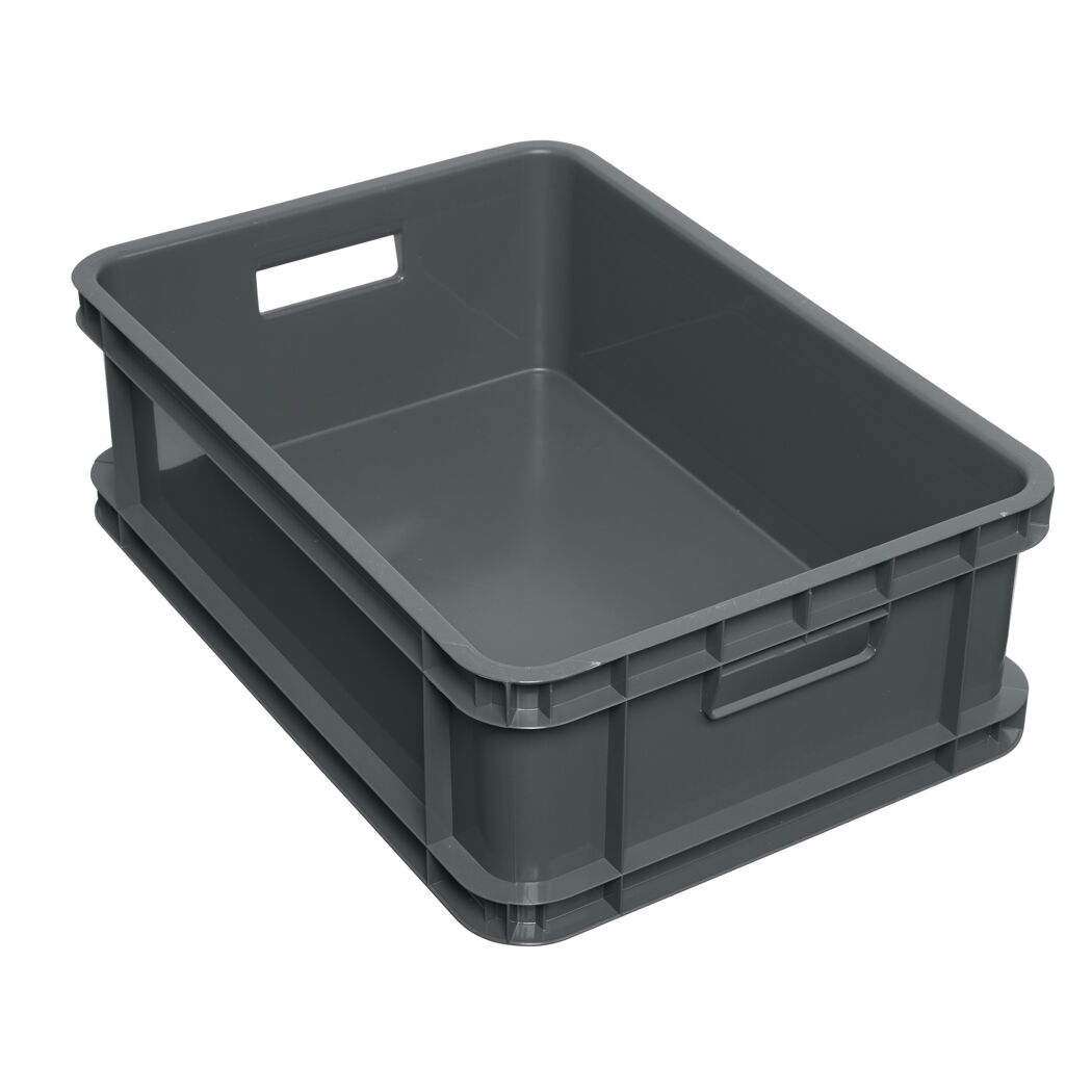 Leere graue Kunststoffbox