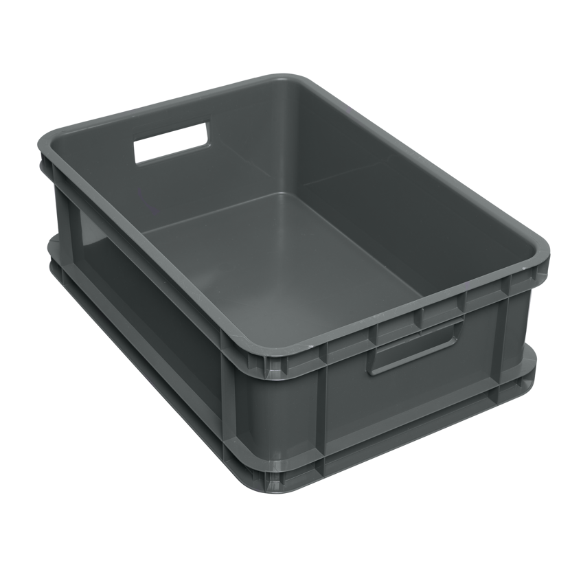 Leere graue Kunststoffbox