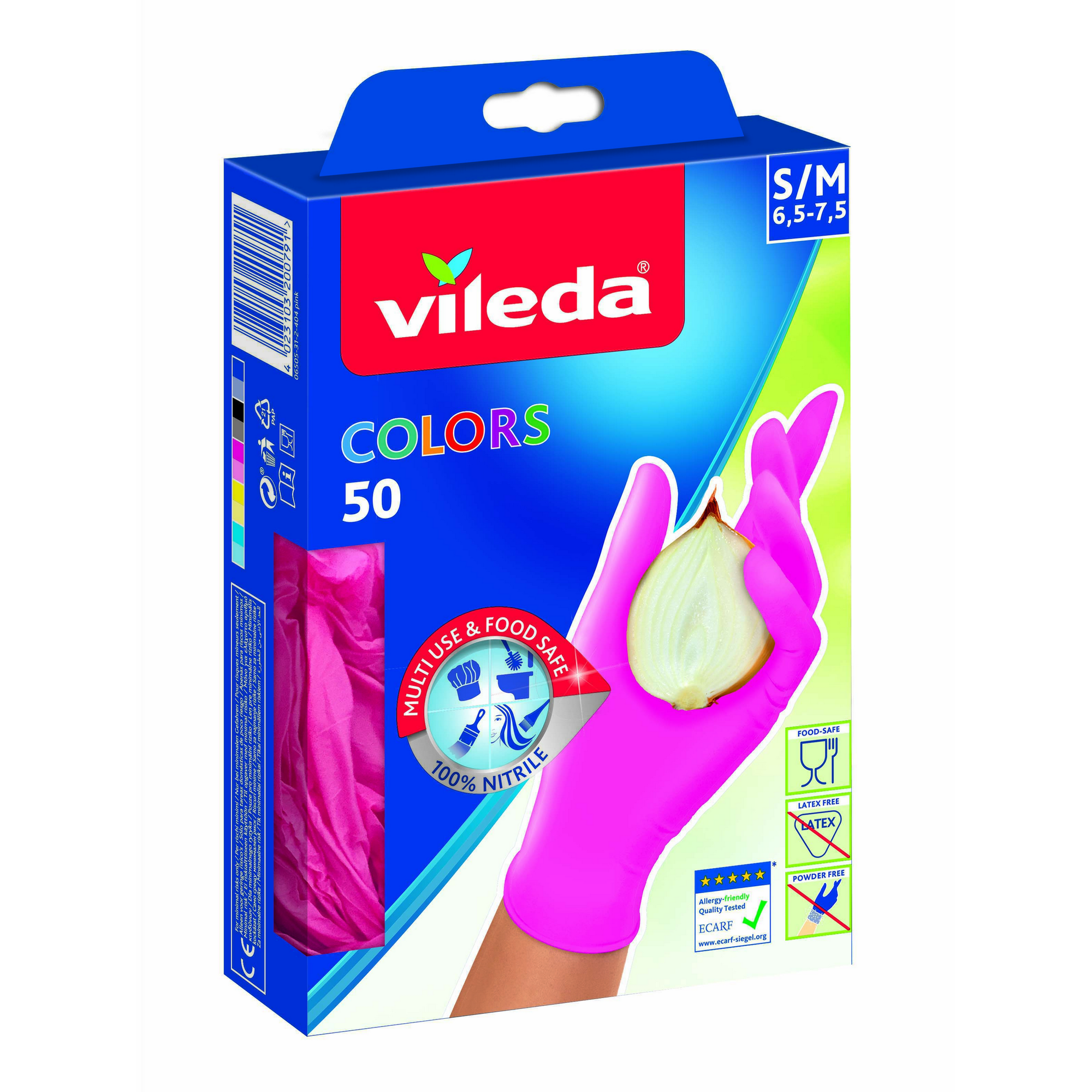 Einmalhandschuhe 'Colors Nitril' Größe S/M 50 Stück, 2 Farben sortiert + product picture