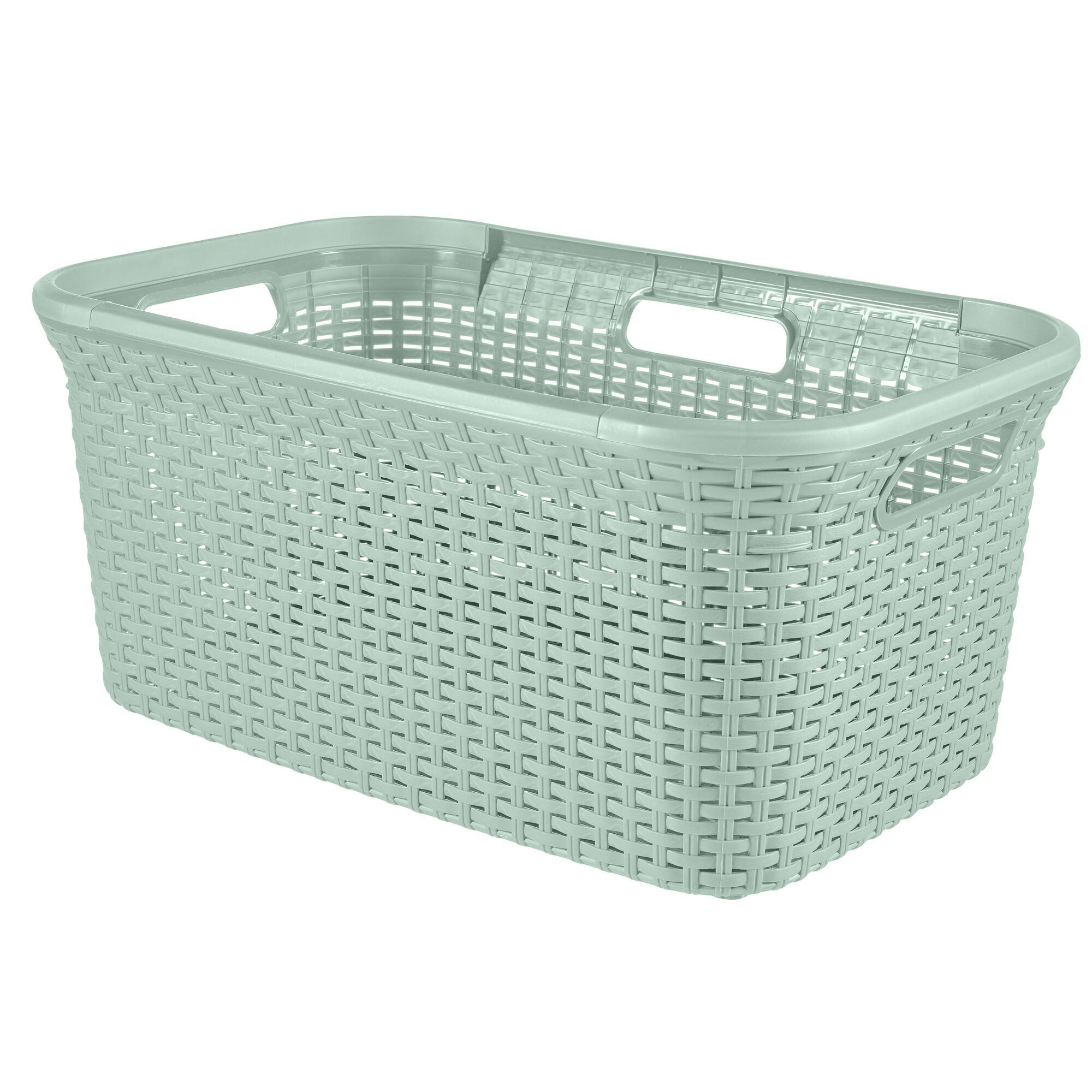 Mintgrüner Wäschekorb aus Plastik