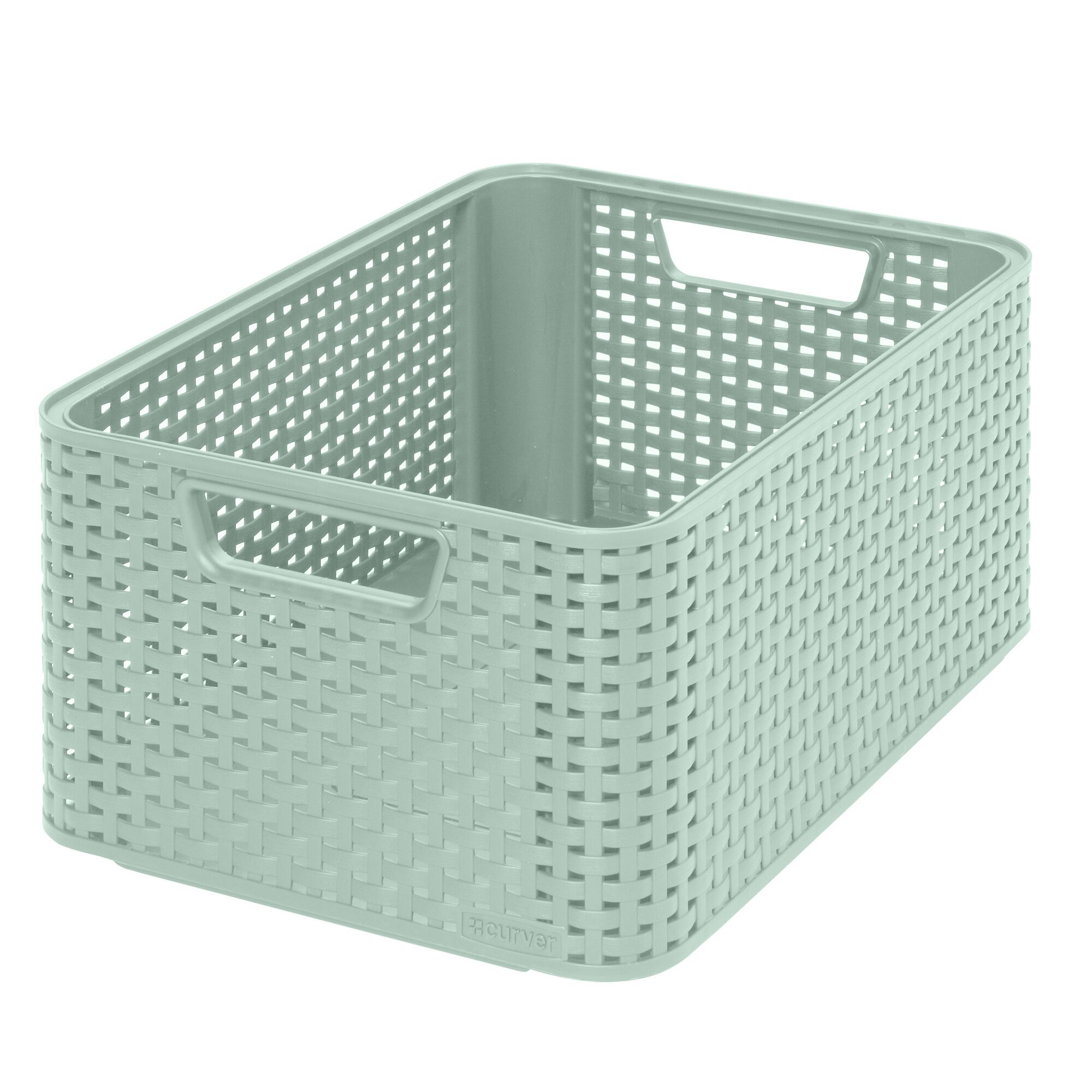 Grüne Aufbewahrungsbox mit Griffen