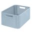 Blaue Plastikbox mit Griffen