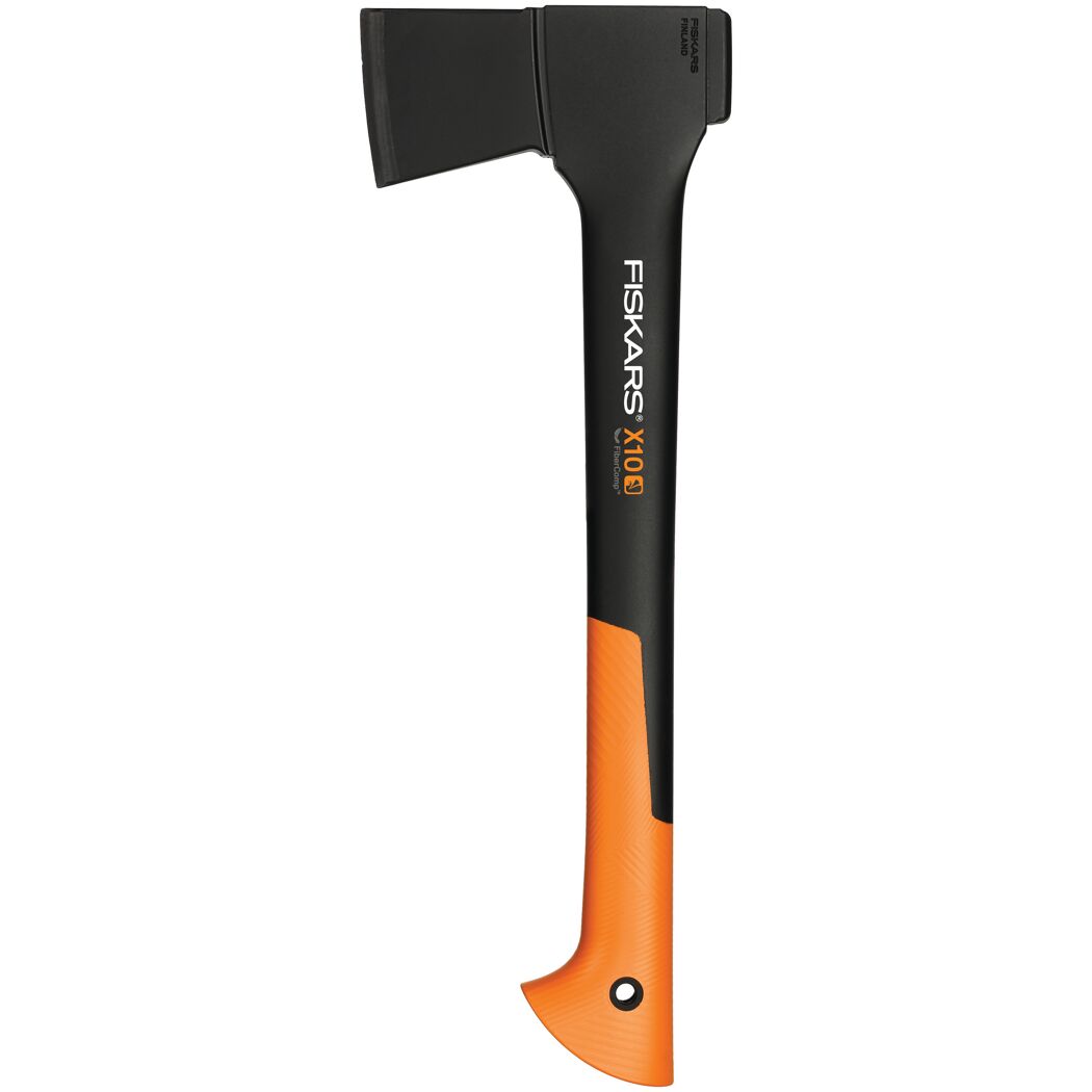 Fiskars Universalaxt X10 mit orangem Griff