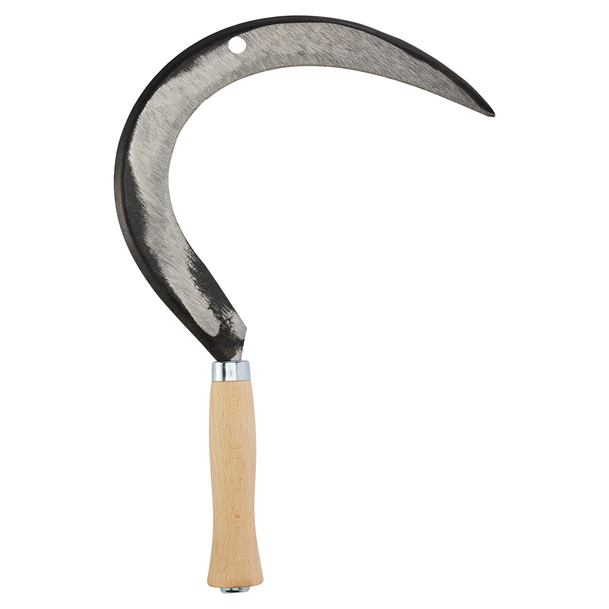 Eine Grassichel mit Holzgriff