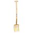Grabegabel mit Holzgriff und goldenen Zinken