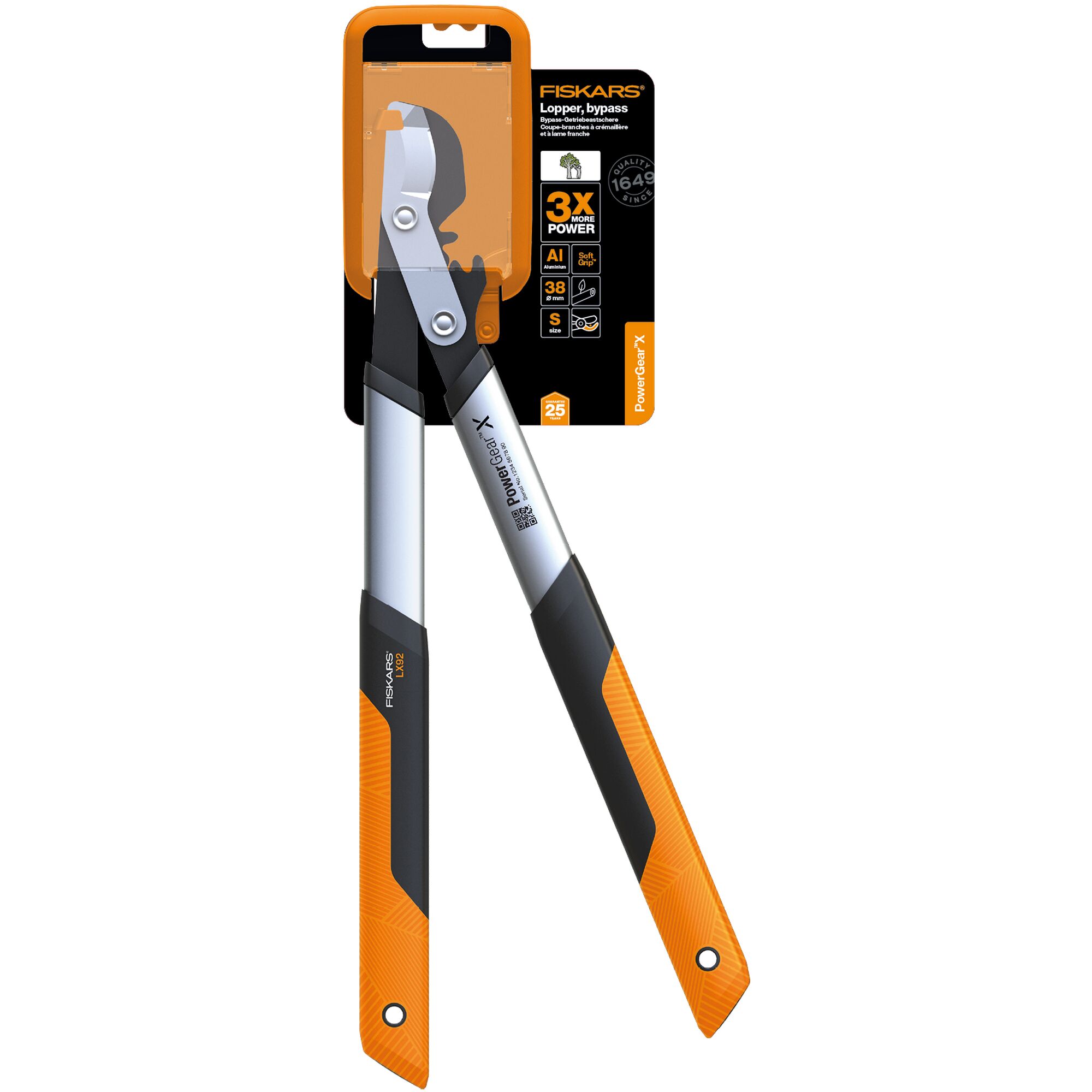 Fiskars PowerGear X Bypass-Astschere Größe S