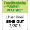 Familienheim und Garten Praxistest: Sehr gut 2/2018