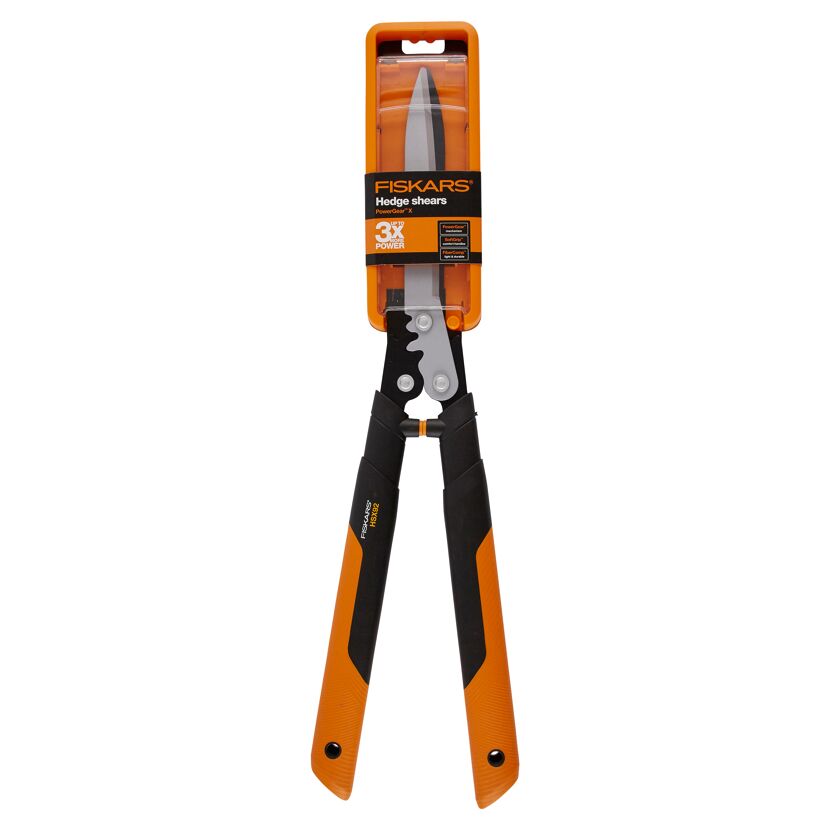 Fiskars PowerGear X Heckenschere, orange und schwarz