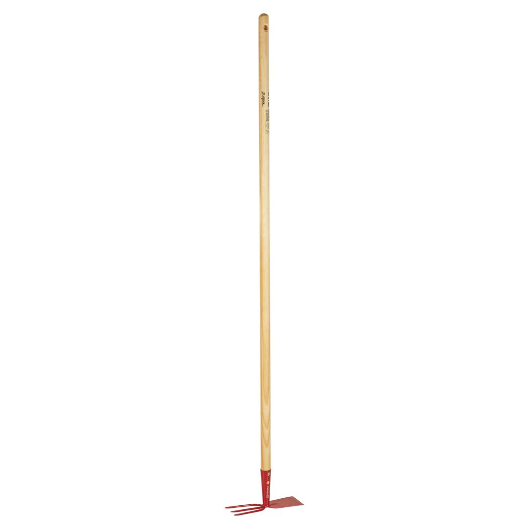 Gartenhacke mit drei Zinken und langem Stiel
