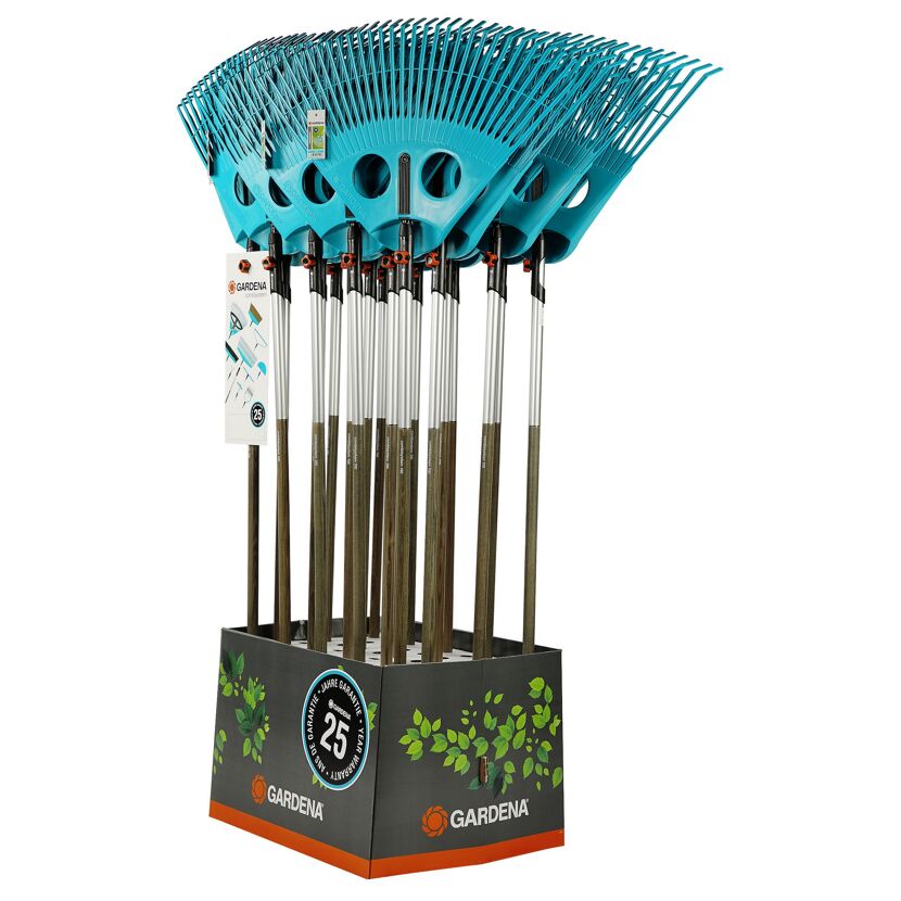 GARDENA Fächerbesen XXL Combisystem im Verkaufsdisplay