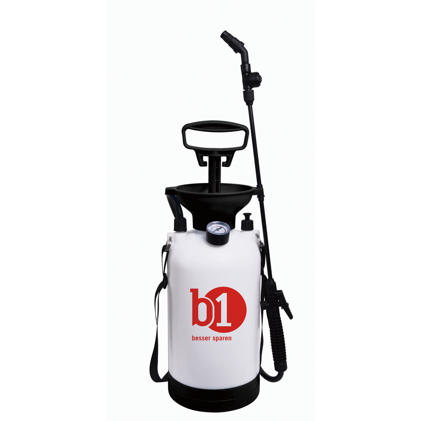 Drucksprüher 5l weiß mit schwarzem Griff und Düse