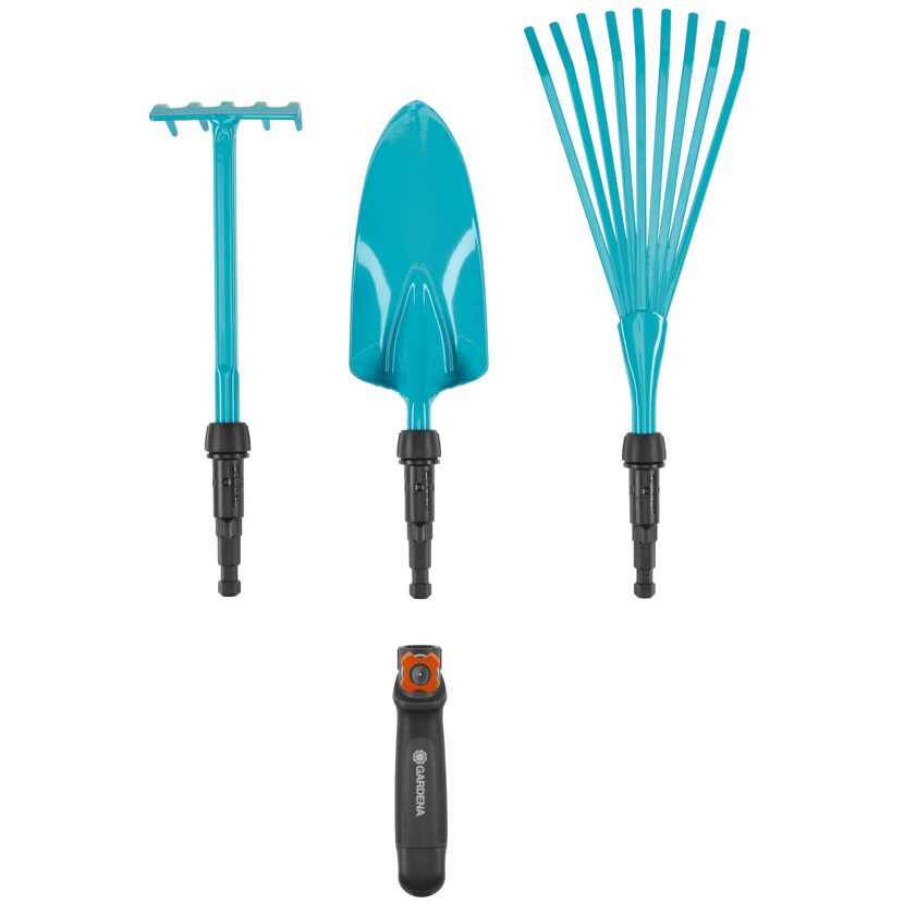 Gartengeräte-Set bestehend aus Harke, Schaufel und Stiel von Gardena