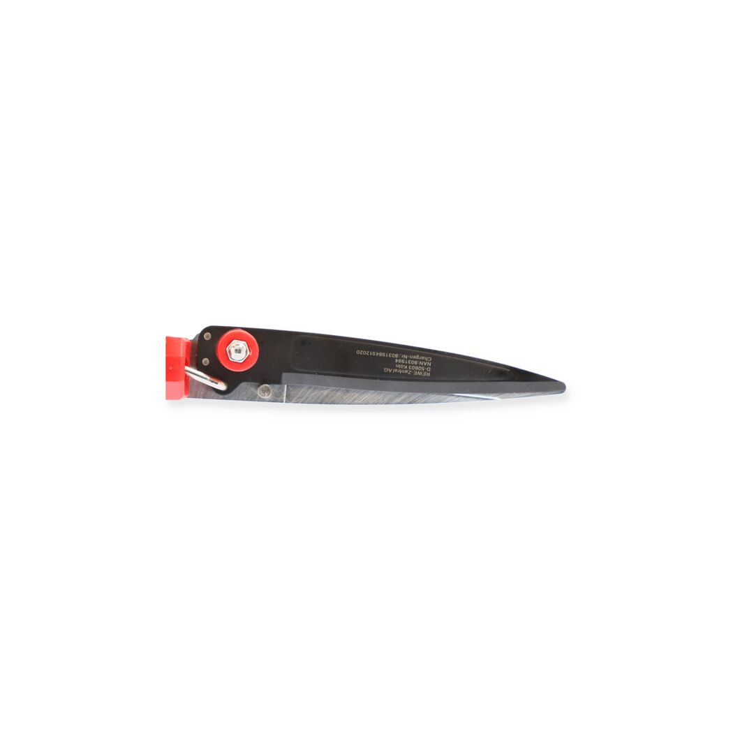 Schwarze Rasenkantenschere mit rotem Griff
