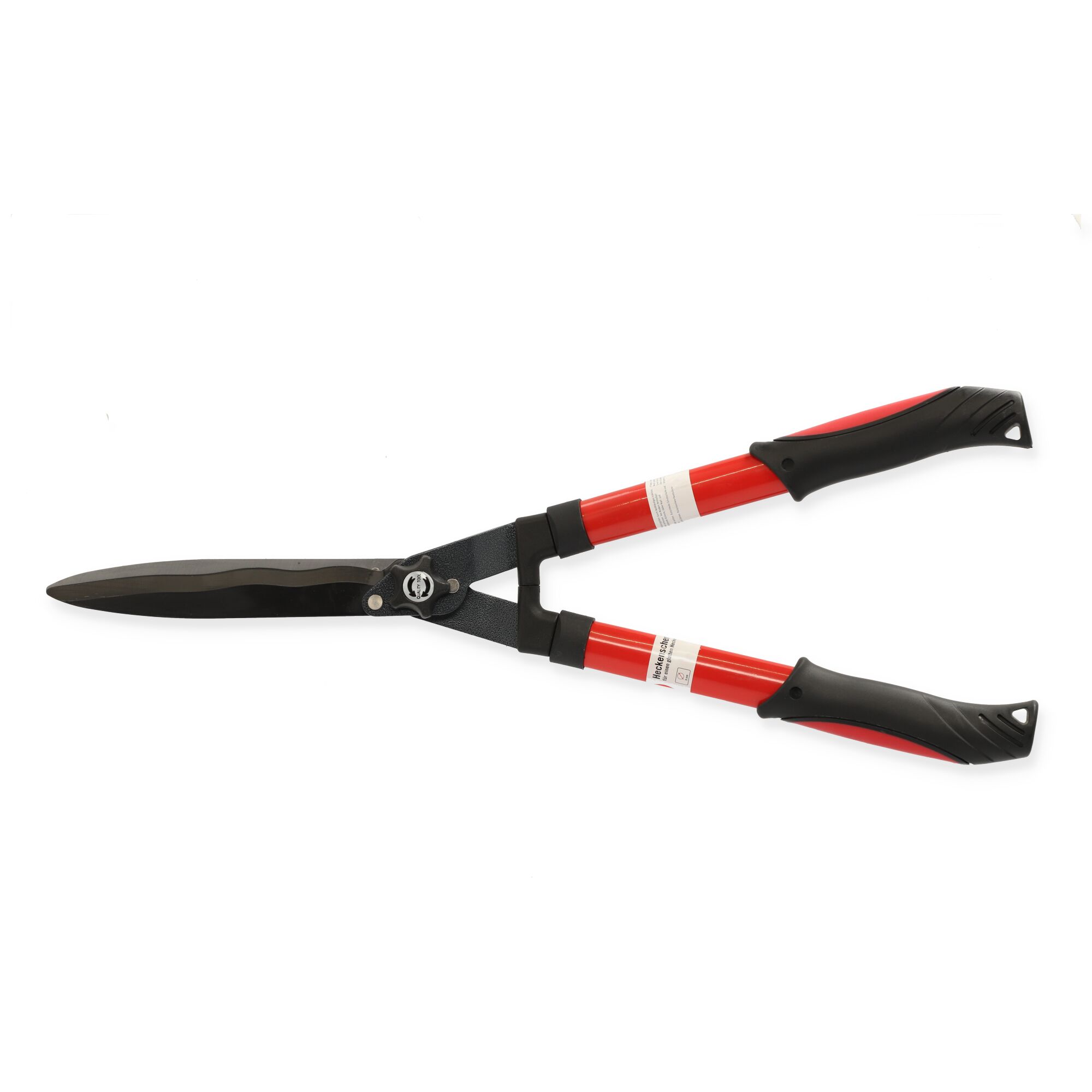 Heckenschere mit roten Griffen