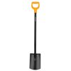Fiskars Spaten Solid, schwarz mit orangem Griff