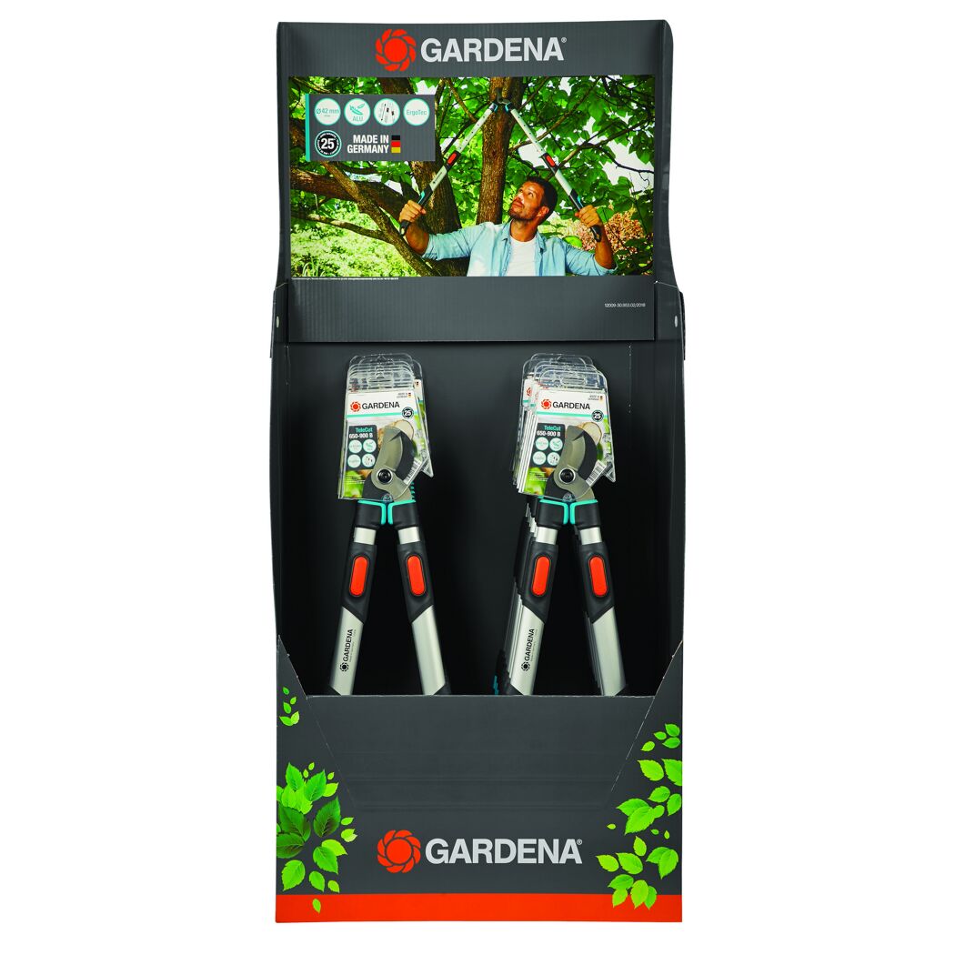 Gardena Astschere TeleCut 650-900 B im Verkaufsdisplay