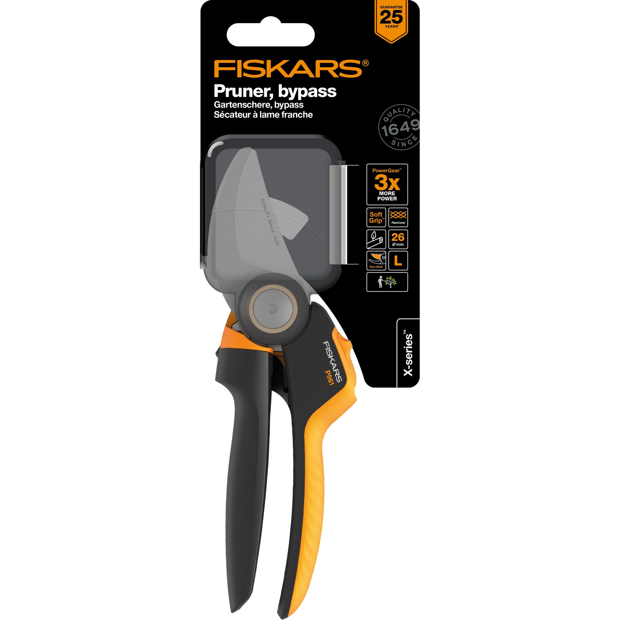 Fiskars Gartenschere P961 Bypass, Größe L