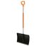 Schwarzer Schneeschieber Fiskars SnowXpert mit orangefarbenem Griff