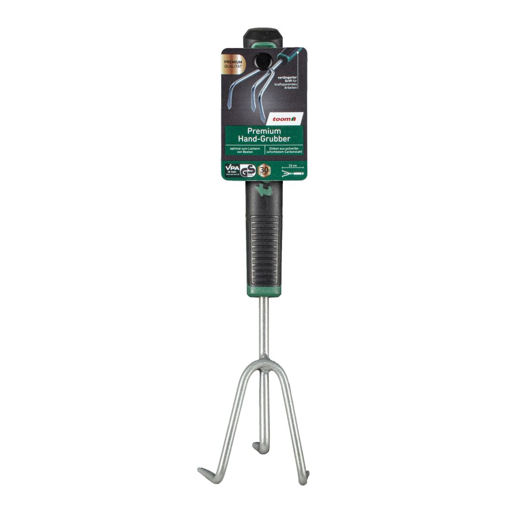 Premium-Handgrubber Carbonstahl 3 Zinken 33 cm