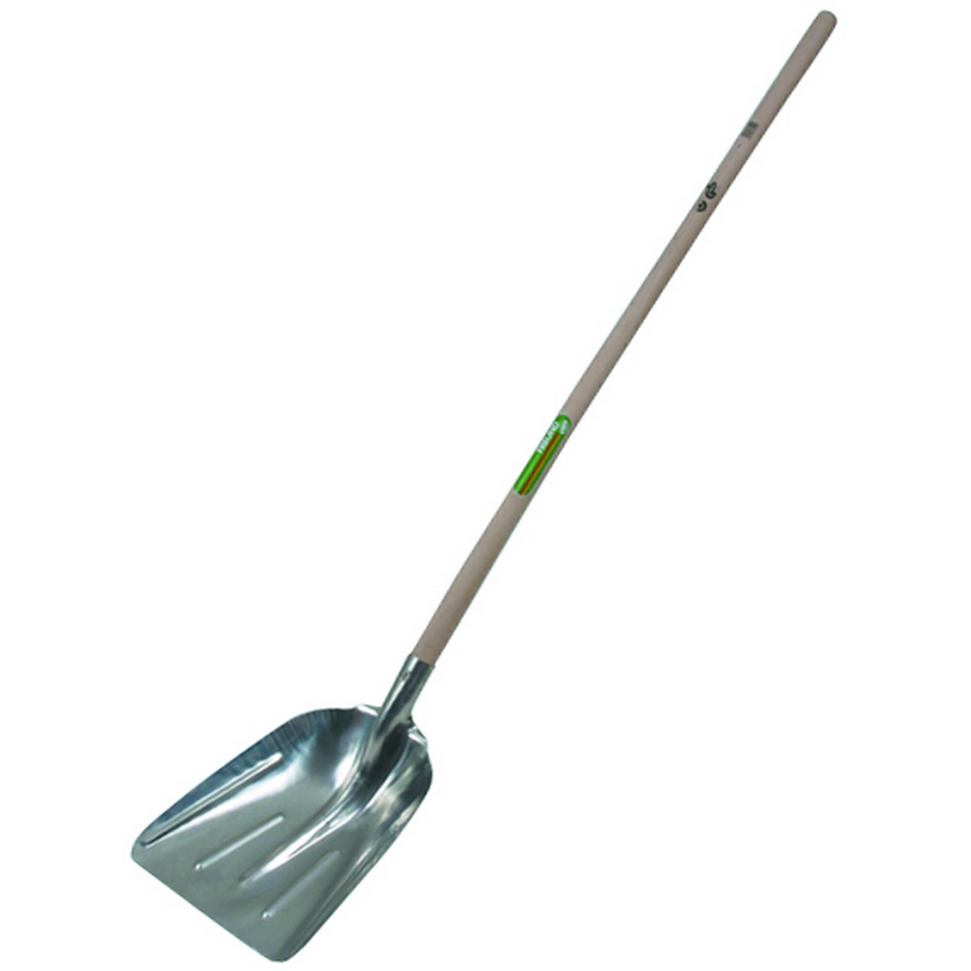Alu-Schneeschaufel mit langem Holzstil