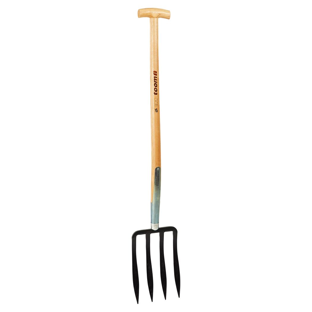 Spatengabel mit Holzstiel und vier Zinken