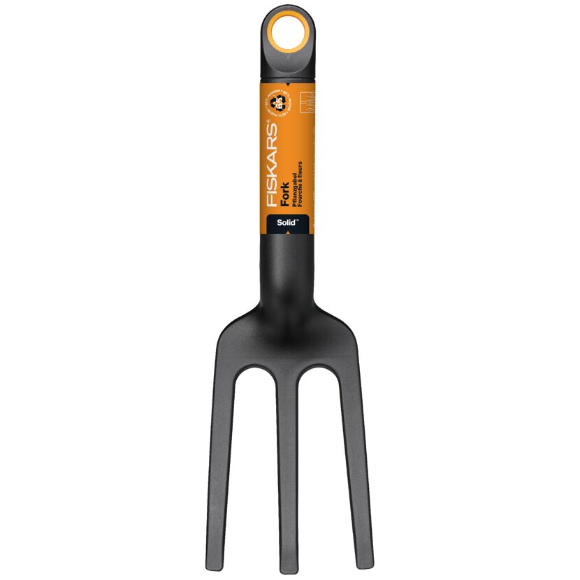 Schwarze Fiskars Solid-Pflanzgabel